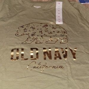 NWT Old Navy Plus Olive Green with California Gold Bear Graphic T-Shirt Size 3X